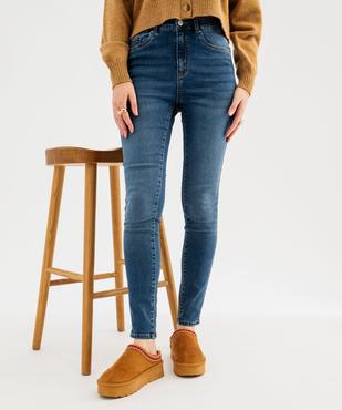 Jean skinny taille haute en coton stretch délavé femme vue2 - GEMO 4G FEMME - GEMO