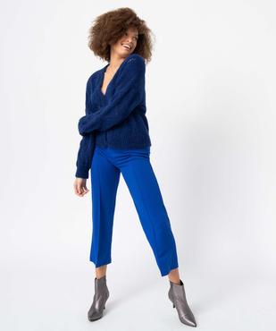 Pantalon femme en toile coupe large vue5 - GEMO(FEMME PAP) - GEMO