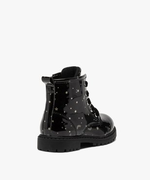 Boots fille à lacets et zip tige vernie et imprimée vue4 - GEMO (ENFANT) - GEMO
