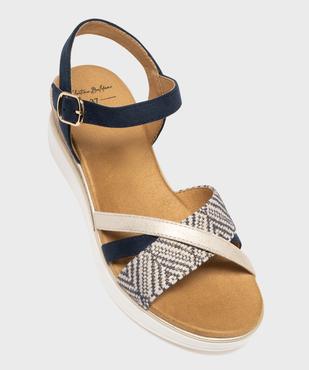 Sandales à talon compensé et brides multimatières femme vue5 - VALENTINA BALDA - GEMO