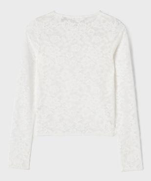 Tee-shirt manches longues en dentelle fille vue3 - GEMO (JUNIOR) - GEMO