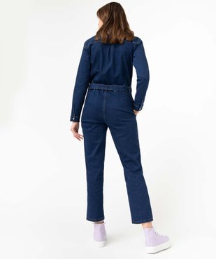 Combinaison pantalon femme à manches longues en jean vue3 - GEMO(FEMME PAP) - GEMO