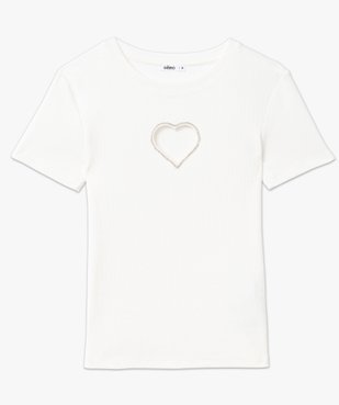 Tee-shirt manches courtes en maille côtelée et ajourée femme vue4 - GEMO(FEMME PAP) - GEMO