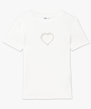 Tee-shirt manches courtes en maille côtelée et ajourée femme vue4 - GEMO(FEMME PAP) - GEMO