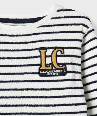 Tee-shirt manches longues rayé en éponge 100% coton garçon - LuluCastagnette vue3 - LULUCASTAGNETTE - GEMO