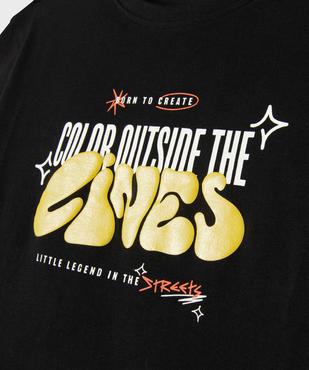 Tee-shirt manches courtes avec inscription pailletée garçon vue2 - GEMO 4G GARCON - GEMO