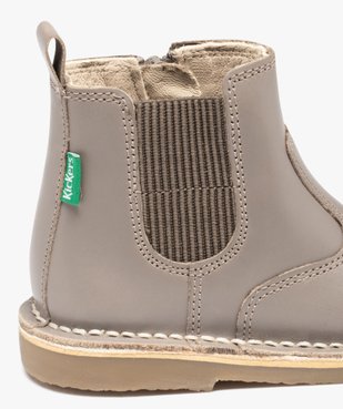 Boots bébé fille unies en cuir style Chelsea - Kickers vue6 - KICKERS - GEMO