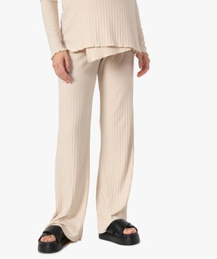 Pantalon de grossesse en maille côtelée vue1 - GEMO (MATER) - GEMO