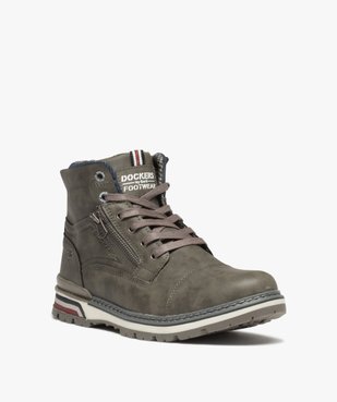 Boots homme unies à lacets et fermeture à zip - Dockers by Gerli vue2 - DOCKERS BY GERL - GEMO