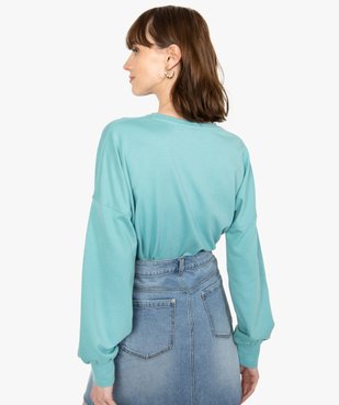 Sweat femme non molletonné avec message vue3 - GEMO(FEMME PAP) - GEMO