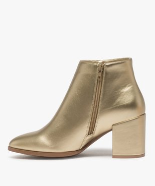Boots femme à talon unis tige métallisée vue3 - GEMO(URBAIN) - GEMO