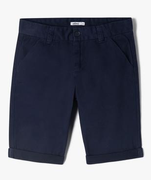 Bermuda en sergé de coton uni garçon vue1 - GEMO 4G GARCON - GEMO