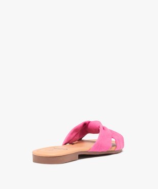 Mules femme à talon plat et dessus en toile drapée vue4 - GEMO (CASUAL) - GEMO