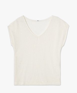 Tee-shirt femme sans manches en maille à motifs brillants vue4 - GEMO(FEMME PAP) - GEMO