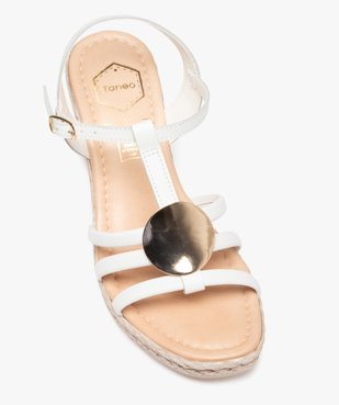 Sandales femme dessus cuir et bijou métallique - Tanéo vue5 - TANEO - GEMO