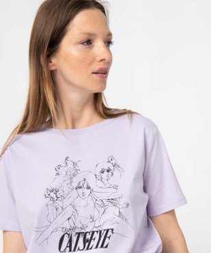 Tee-shirt femme à manches courtes avec motif – Cats Eye vue2 - CAT'S EYES - GEMO