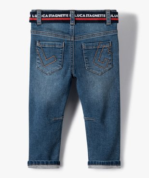 Jean bébé garçon délavé avec ceinture – Lulu Castagnette vue4 - LULUCASTAGNETTE - GEMO
