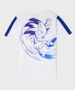 Tee-shirt manches courtes imprimé devant et dos garçon - Sonic vue3 - SONIC - GEMO