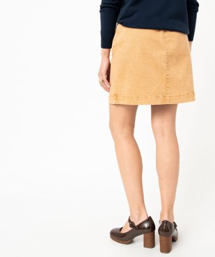 Jupe en jean colorée avec fermeture boutons femme vue3 - GEMO(FEMME PAP) - GEMO