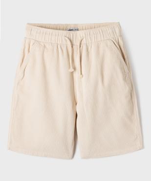 Bermuda en velours côtelé coupe regular garçon vue1 - GEMO (JUNIOR) - GEMO