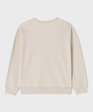 Sweat col rond en molleton bouclette garçon  vue3 - GEMO (JUNIOR) - GEMO