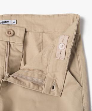 Pantalon garçon chino uni à revers vue2 - GEMO 4G GARCON - GEMO