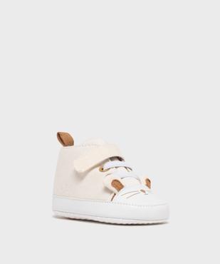 Chaussons de naissance en toile look tennis bébé vue2 - LITTLE LOVE - GEMO