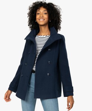 Manteau court femme avec double rangée de boutons vue2 - Nikesneakers(FEMME PAP) - Nikesneakers
