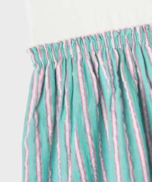 Robe courte sans manches effet 2-en-1 avec bas rayée fille vue2 - GEMO (ENFANT) - GEMO