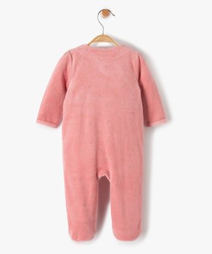 Pyjama bébé fille en velours avec motifs pailletés vue4 - GEMO(BB COUCHE) - GEMO