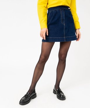 Jupe en jean courte coupe évasée femme - LuluCastagnette vue1 - LULU CASTAGNETT - GEMO