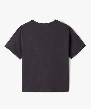 Tee-shirt à manches courtes avec motif positif fille vue3 - GEMO 4G FILLE - GEMO