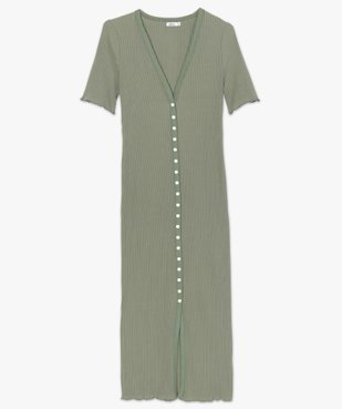 Robe chemise femme en maille côtelée et manches courtes vue4 - GEMO(FEMME PAP) - GEMO