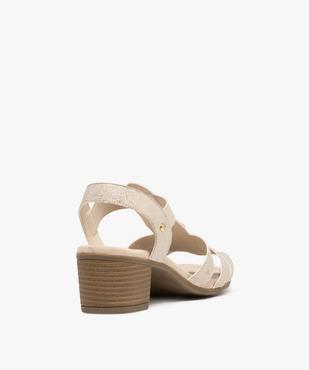 Sandales confort à brides métallisées et anneaux métalliques femme vue4 - G'FLEX - GEMO