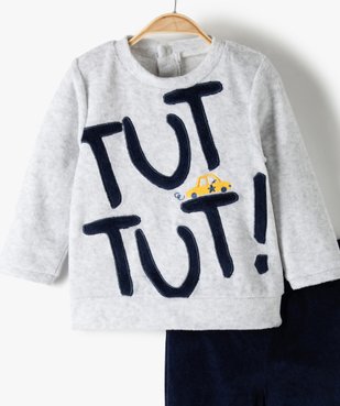Pyjama garçon en velours motif voiture vue2 - GEMO(BB COUCHE) - GEMO