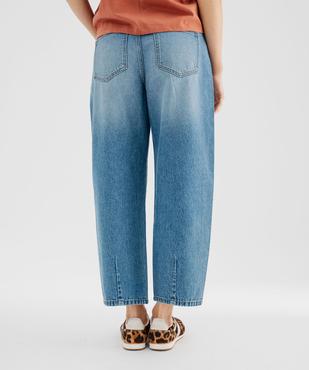 Jean barrel taille haute coloris délavé femme vue5 - GEMO(FEMME PAP) - GEMO