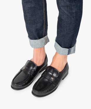 Mocassins homme unis dessus et intérieur cuir vue1 - G'FLEX - GEMO