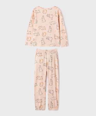 Pyjama en coton motifs animaux fille vue4 - GEMO 4G FILLE - GEMO