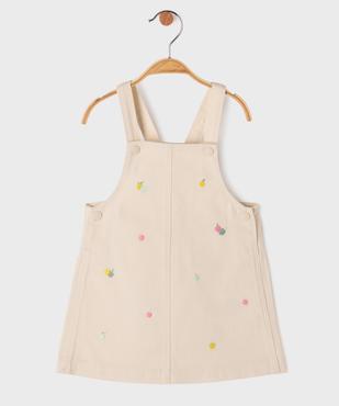 Robe en jean chasuble à broderies bébé fille vue1 - GEMO(BEBE DEBT) - GEMO