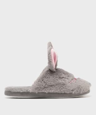 Chaussons mules en fourrure imitation avec oreilles de lapin femme vue2 - GEMO 4G FEMME - GEMO