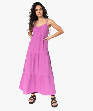 Robe femme longue et ample à fines bretelles vue1 - GEMO(FEMME PAP) - GEMO