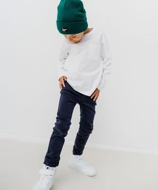 Pantalon slim 5 poches en coton extensible au coloris unique garçon vue3 - GEMO (ENFANT) - GEMO
