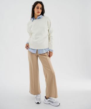 Pull en maille douillette extensible contenant de la laine femme vue6 - GEMO 4G FEMME - GEMO