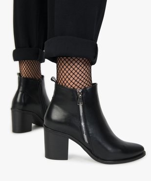 Boots femme à talon avec zip sur le côté vue1 - GEMO(URBAIN) - GEMO