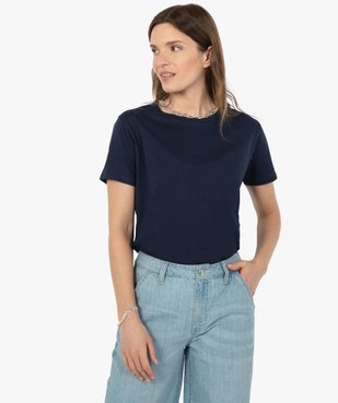 Tee-shirt femme à manches courtes avec dos plus long vue1 - GEMO(FEMME PAP) - GEMO
