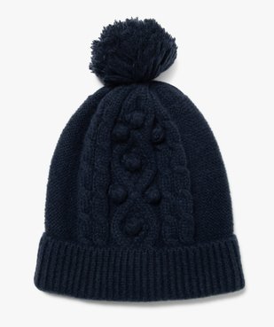 Bonnet à torsades et pompons garçon vue1 - GEMO 4G FILLE - GEMO
