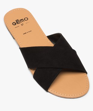 Sandales femme à larges brides croisées souples dessus suédine vue5 - GEMO (CASUAL) - GEMO