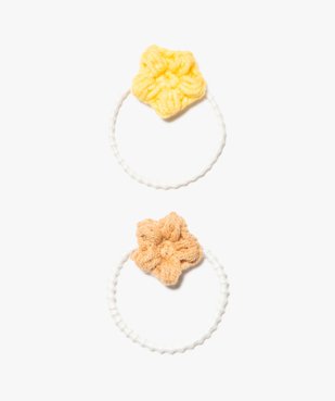 Élastiques à cheveux fille avec fleur en crochet (lot de 2) vue1 - GEMO (ACCESS) - GEMO