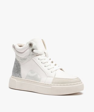 Baskets femme mid-cut à détails brillants fermeture zip vue2 - GEMO (SPORTSWR) - GEMO