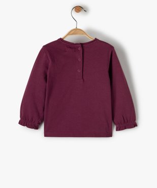 Tee-shirt bébé fille à manches longues avec motif en relief vue3 - GEMO(BEBE DEBT) - GEMO
